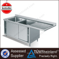 Single/Double Kitchen Square Stainless Steel Sink With Backsplash